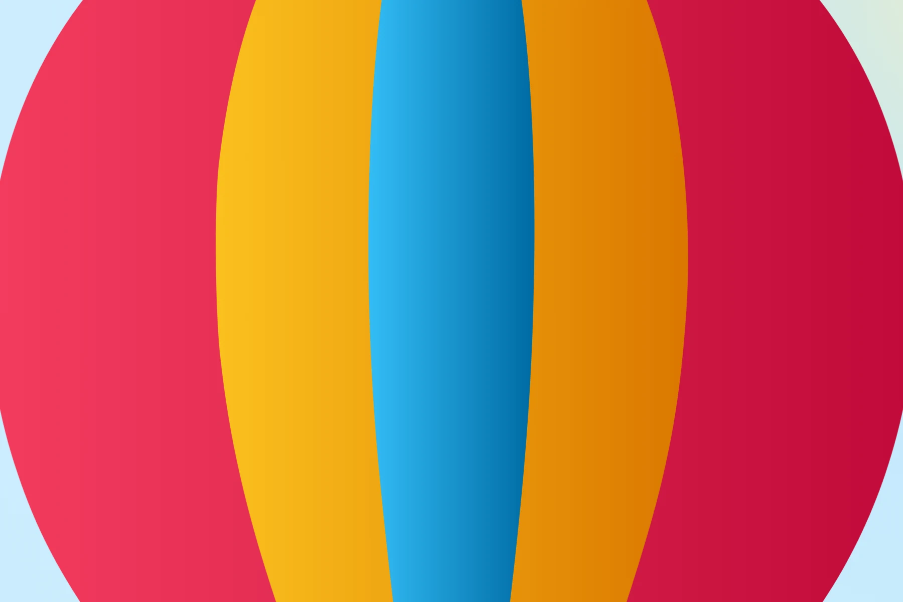 The balloon at 260 %: each stripe is one shape filled with a linear gradient